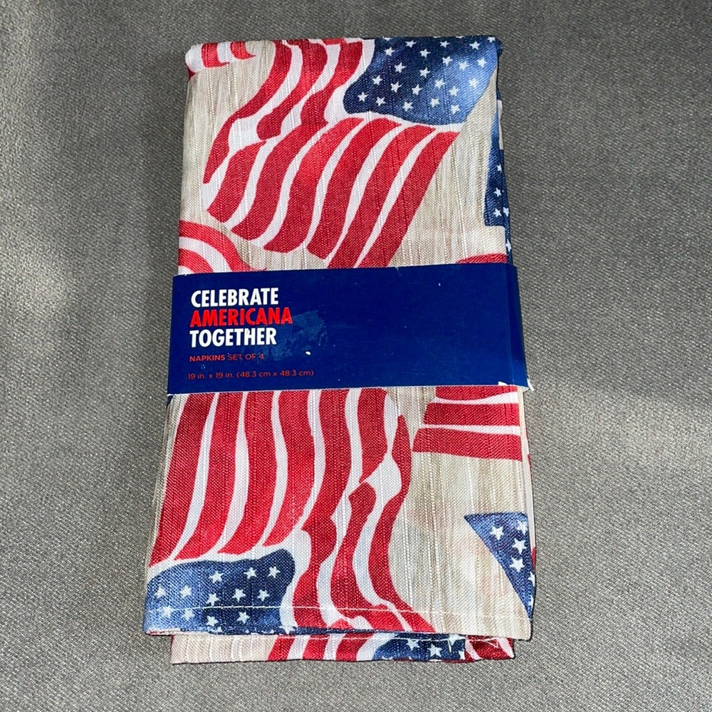 NWT.  Celebrate Americana Together.  Set of 4 cloth napkins.